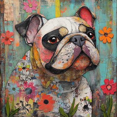 Dog Sign, English Bulldog Sign, DCO-12944, Sign For Wreath, 10x10